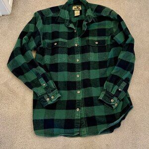 Field & Stream Men’s Green Plaid Heavy Flannel Shirt XL Tall